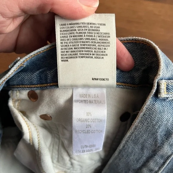 Agolde Riley Hi-Rise Straight Crop Jeans – Light Wash (Ripped) 💙 - Picture 4 of 9